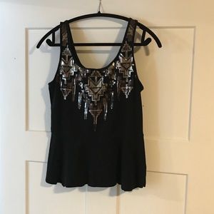 Express Black and Silver Women’s tank top.